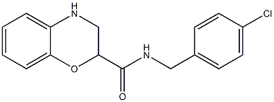 N-[(4-chlorophenyl)methyl]-3,4-dihydro-2H-1,4-benzoxazine-2-carboxamide 结构式