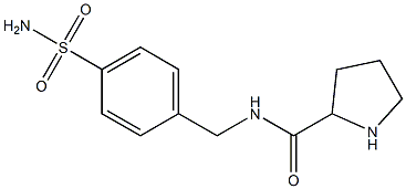 N-[(4-sulfamoylphenyl)methyl]pyrrolidine-2-carboxamide 结构式