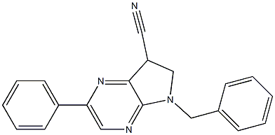 5-BENZYL-2-PHENYL-6,7-DIHYDRO-5H-PYRROLO[3,2-B]PYRAZINE-7-CARBONITRILE 结构式