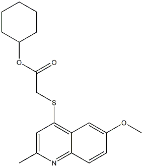 cyclohexyl {[2-methyl-6-(methyloxy)quinolin-4-yl]sulfanyl}acetate 结构式