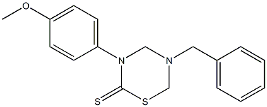 5-benzyl-3-(4-methoxyphenyl)-1,3,5-thiadiazinane-2-thione 结构式
