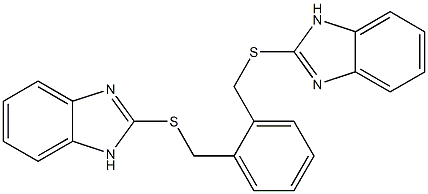 2-({2-[(1H-benzimidazol-2-ylsulfanyl)methyl]benzyl}sulfanyl)-1H-benzimidazole 结构式