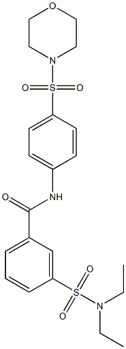 3-[(diethylamino)sulfonyl]-N-[4-(4-morpholinylsulfonyl)phenyl]benzamide 结构式