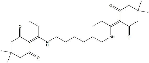 2-{1-[(6-{[1-(4,4-dimethyl-2,6-dioxocyclohexylidene)propyl]amino}hexyl)amino]propylidene}-5,5-dimethyl-1,3-cyclohexanedione 结构式