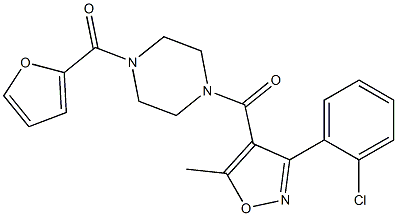1-{[3-(2-chlorophenyl)-5-methyl-4-isoxazolyl]carbonyl}-4-(2-furoyl)piperazine 结构式