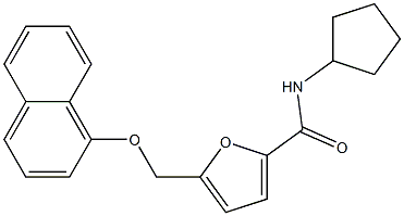 N-cyclopentyl-5-[(1-naphthyloxy)methyl]-2-furamide 结构式