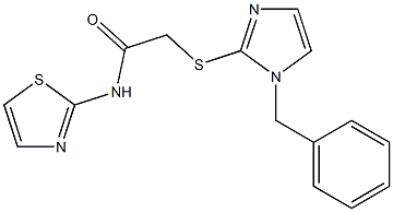 2-[(1-benzyl-1H-imidazol-2-yl)sulfanyl]-N-(1,3-thiazol-2-yl)acetamide 结构式