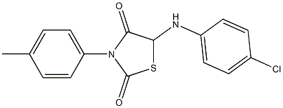 5-(4-chloroanilino)-3-(4-methylphenyl)-1,3-thiazolidine-2,4-dione 结构式