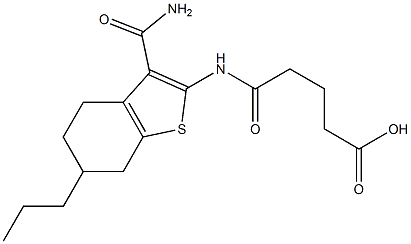 5-{[3-(aminocarbonyl)-6-propyl-4,5,6,7-tetrahydro-1-benzothien-2-yl]amino}-5-oxopentanoic acid 结构式