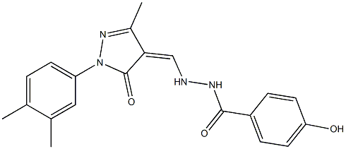 N'-{[1-(3,4-dimethylphenyl)-3-methyl-5-oxo-1,5-dihydro-4H-pyrazol-4-ylidene]methyl}-4-hydroxybenzohydrazide 结构式