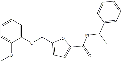 5-[(2-methoxyphenoxy)methyl]-N-(1-phenylethyl)-2-furamide 结构式