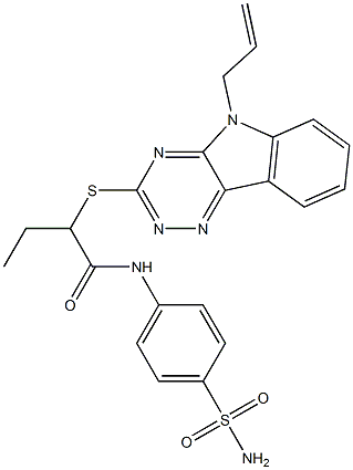 2-[(5-allyl-5H-[1,2,4]triazino[5,6-b]indol-3-yl)sulfanyl]-N-[4-(aminosulfonyl)phenyl]butanamide 结构式