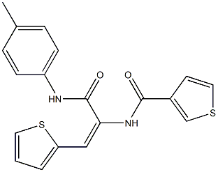 N-[2-(2-thienyl)-1-(4-toluidinocarbonyl)vinyl]-3-thiophenecarboxamide 结构式