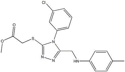 methyl {[4-(3-chlorophenyl)-5-(4-toluidinomethyl)-4H-1,2,4-triazol-3-yl]sulfanyl}acetate 结构式