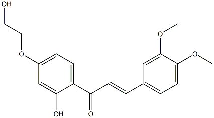 3-(3,4-dimethoxyphenyl)-1-[2-hydroxy-4-(2-hydroxyethoxy)phenyl]-2-propen-1-one 结构式
