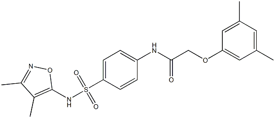 N-(4-{[(3,4-dimethylisoxazol-5-yl)amino]sulfonyl}phenyl)-2-(3,5-dimethylphenoxy)acetamide 结构式
