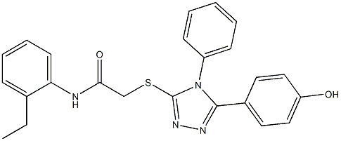 N-(2-ethylphenyl)-2-{[5-(4-hydroxyphenyl)-4-phenyl-4H-1,2,4-triazol-3-yl]sulfanyl}acetamide 结构式