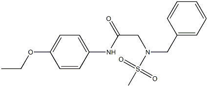 2-[benzyl(methylsulfonyl)amino]-N-(4-ethoxyphenyl)acetamide 结构式