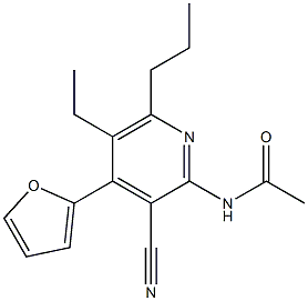 N-[3-cyano-5-ethyl-4-(2-furyl)-6-propyl-2-pyridinyl]acetamide 结构式