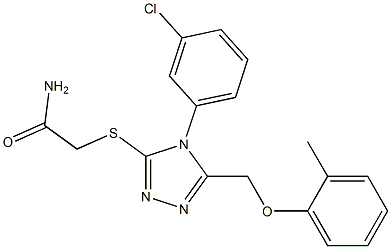 2-({4-(3-chlorophenyl)-5-[(2-methylphenoxy)methyl]-4H-1,2,4-triazol-3-yl}sulfanyl)acetamide 结构式