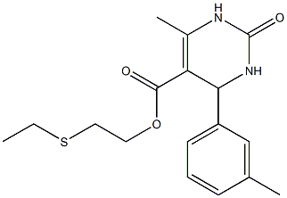 2-(ethylsulfanyl)ethyl 6-methyl-4-(3-methylphenyl)-2-oxo-1,2,3,4-tetrahydro-5-pyrimidinecarboxylate 结构式