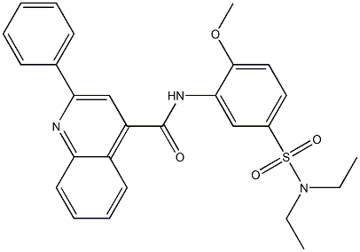 N-{5-[(diethylamino)sulfonyl]-2-methoxyphenyl}-2-phenyl-4-quinolinecarboxamide 结构式