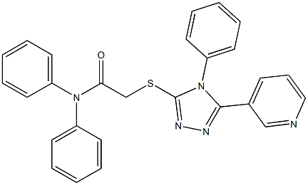 N,N-diphenyl-2-{[4-phenyl-5-(3-pyridinyl)-4H-1,2,4-triazol-3-yl]sulfanyl}acetamide 结构式