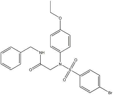 2-{[(4-bromophenyl)sulfonyl][4-(ethyloxy)phenyl]amino}-N-(phenylmethyl)acetamide 结构式