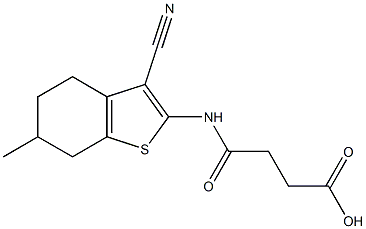 4-[(3-cyano-6-methyl-4,5,6,7-tetrahydro-1-benzothien-2-yl)amino]-4-oxobutanoic acid 结构式