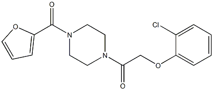 1-[(2-chlorophenoxy)acetyl]-4-(2-furoyl)piperazine 结构式