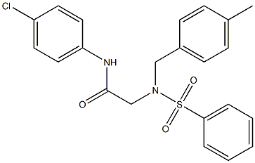 N-(4-chlorophenyl)-2-[(4-methylbenzyl)(phenylsulfonyl)amino]acetamide 结构式