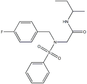 N-(sec-butyl)-2-[(4-fluorobenzyl)(phenylsulfonyl)amino]acetamide 结构式