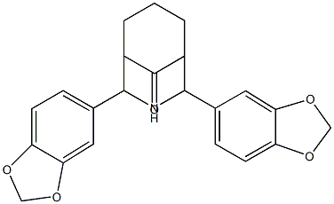 2,4-di(1,3-benzodioxol-5-yl)-3-azabicyclo[3.3.1]nonan-9-one 结构式