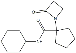 N-cyclohexyl-1-(2-oxo-1-azetidinyl)cyclopentanecarboxamide 结构式