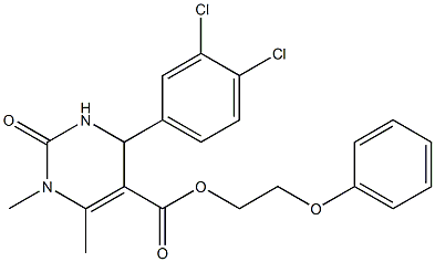 2-phenoxyethyl 4-(3,4-dichlorophenyl)-1,6-dimethyl-2-oxo-1,2,3,4-tetrahydro-5-pyrimidinecarboxylate 结构式