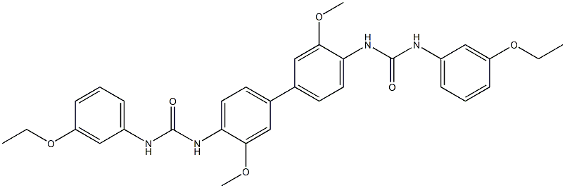 4,4'-bis{[(3-ethoxyanilino)carbonyl]amino}-3,3'-dimethoxy-1,1'-biphenyl 结构式