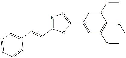 2-(2-phenylvinyl)-5-(3,4,5-trimethoxyphenyl)-1,3,4-oxadiazole 结构式
