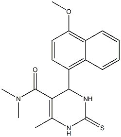 4-(4-methoxy-1-naphthyl)-N,N,6-trimethyl-2-thioxo-1,2,3,4-tetrahydro-5-pyrimidinecarboxamide 结构式