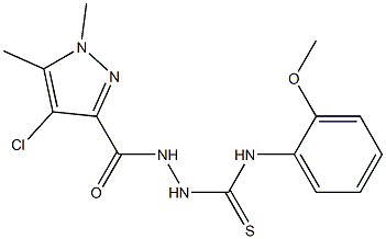 2-[(4-chloro-1,5-dimethyl-1H-pyrazol-3-yl)carbonyl]-N-(2-methoxyphenyl)hydrazinecarbothioamide 结构式
