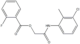 2-(3-chloro-2-methylanilino)-2-oxoethyl 2-fluorobenzoate 结构式