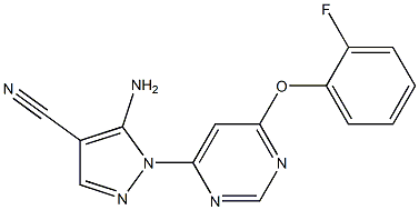 5-amino-1-[6-(2-fluorophenoxy)-4-pyrimidinyl]-1H-pyrazole-4-carbonitrile 结构式