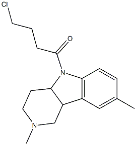 5-(4-chlorobutanoyl)-2,8-dimethyl-2,3,4,4a,5,9b-hexahydro-1H-pyrido[4,3-b]indole 结构式