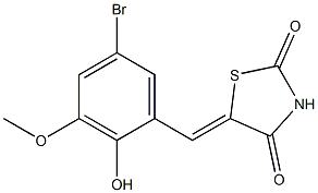 5-(5-bromo-2-hydroxy-3-methoxybenzylidene)-1,3-thiazolidine-2,4-dione 结构式