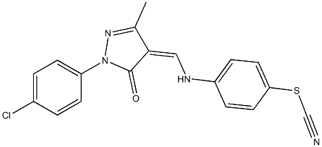 4-({[1-(4-chlorophenyl)-3-methyl-5-oxo-1,5-dihydro-4H-pyrazol-4-ylidene]methyl}amino)phenyl thiocyanate 结构式