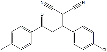 2-[1-(4-chlorophenyl)-3-(4-methylphenyl)-3-oxopropyl]malononitrile 结构式