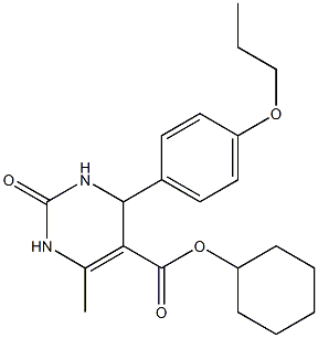 cyclohexyl 6-methyl-2-oxo-4-(4-propoxyphenyl)-1,2,3,4-tetrahydro-5-pyrimidinecarboxylate 结构式