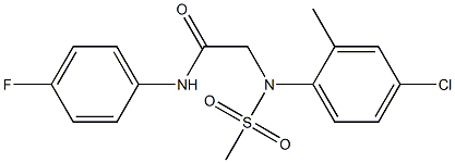 2-[4-chloro-2-methyl(methylsulfonyl)anilino]-N-(4-fluorophenyl)acetamide 结构式