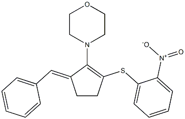 4-[5-benzylidene-2-({2-nitrophenyl}sulfanyl)-1-cyclopenten-1-yl]morpholine 结构式