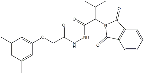 N'-[(3,5-dimethylphenoxy)acetyl]-2-(1,3-dioxo-1,3-dihydro-2H-isoindol-2-yl)-3-methylbutanohydrazide 结构式