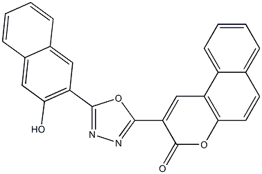 2-[5-(3-hydroxy-2-naphthyl)-1,3,4-oxadiazol-2-yl]-3H-benzo[f]chromen-3-one 结构式